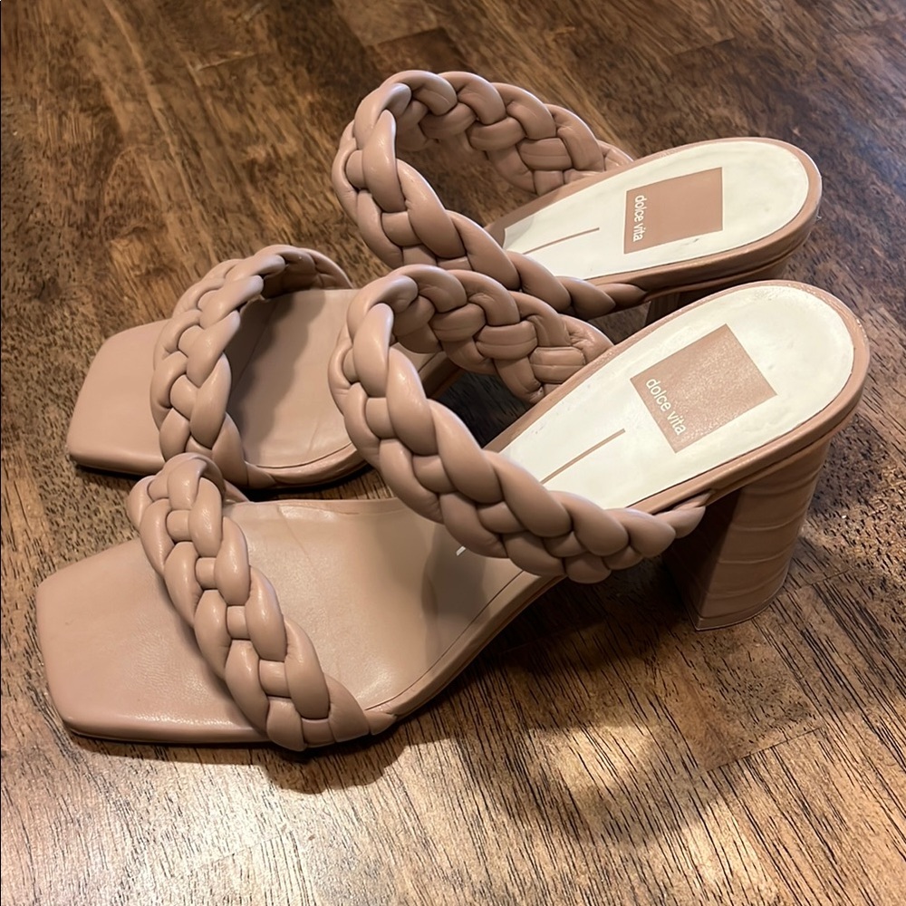 Dolce Vita Women's Tan Braided Heeled Sandals